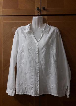 M&s р.16 100% хлопок  рубашка блуза1 фото