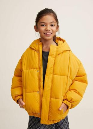 Зимняя дутая куртка пуффер оверсайз mango kids.