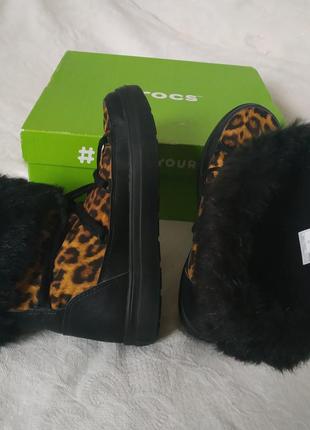 🐊🐊🐊сrocs® lodgepoint lace boot leopard/black🐆🐆🐆 сапожки теплые ботинки moon boot w9🐊🐆🐊🐆🐊8 фото