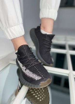 Adidas yeezy boost 350 black рефл полоса🆕шикарные кроссовки 🆕купить наложенный платеж