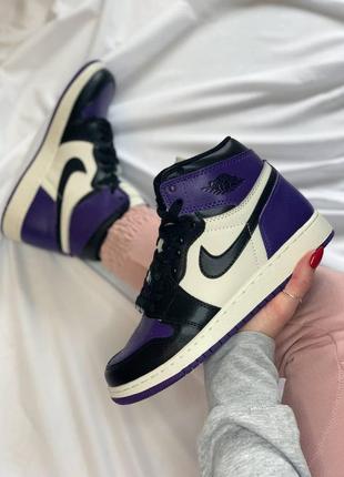 Nike air jordan 1 retro high violet black🆕шикарні кросівки найк🆕купити накладений платіж