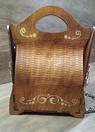 Оригинальная деревянная сумочка6 фото