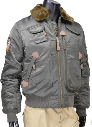 Мужская куртка ingector flight jacket gray alpha industries2 фото