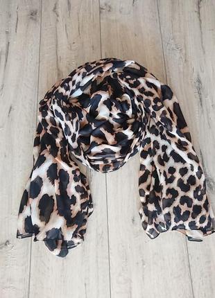 Леопардовый большой шарф палантин шаль dune3 фото