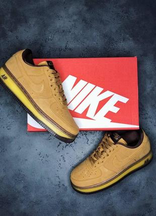 Мужские кроссовки nike air force yellow\brown