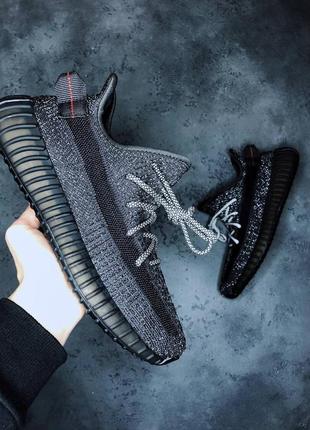 Мужские кроссовки adidas yeezy boost 350 v2 “black reflective”