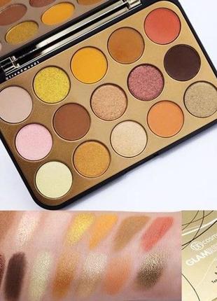 Палетка теней glam reflection - 15 color shadow palette gilded bh cosmetics