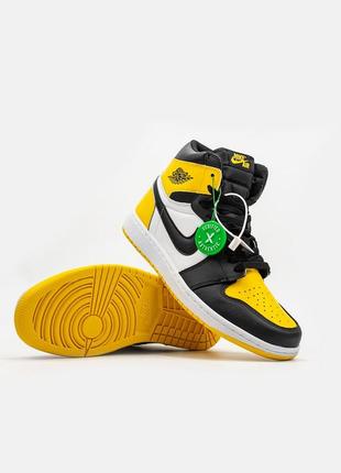 Air jordan 1 retro yellow\black кросівки3 фото