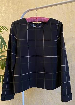 Кроп - топ блуза у клітину на спині блискавка