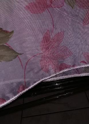 Нежно-розовая тюль с цветами3 фото