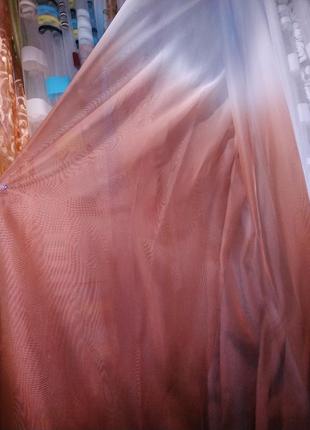 Растяжка тюль в коричневом цвете