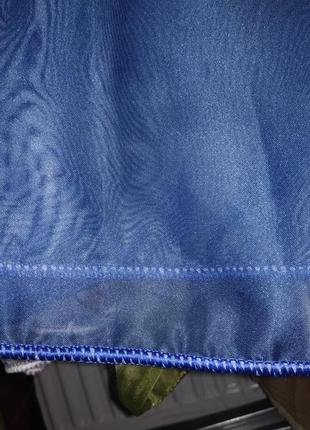 Готовая тюль, растяжка синий в белый ,шифон матовый 3 м3 фото