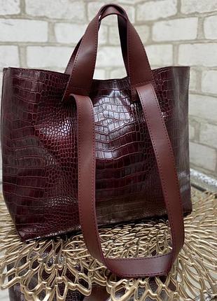 Турецкая экокожа с крокодиловым принтом.