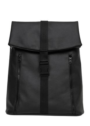 Якісний, супер стильний жіночий чорний рюкзак для ноутбука/а45 фото