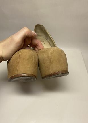Замшевые туфли беж /кэмел6 фото