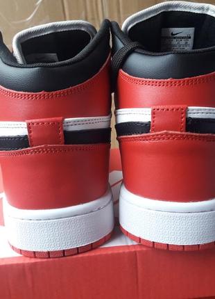 Чоловічі кросівки nike air jordan 1 high white/black/red4 фото