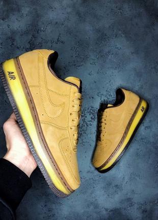 Кроссовки мужские найк форс nike air force yellow brown2 фото