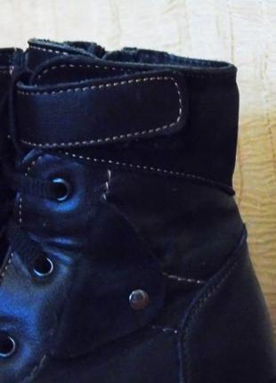 Черные кожанные демисезонные ботинки берегиня,сапожки, 26 размер2 фото