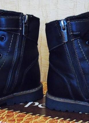 Черные кожанные демисезонные ботинки берегиня,сапожки, 26 размер3 фото