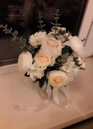 Букет интерьерный, искусственный, ранункулюсы, розы девида остина