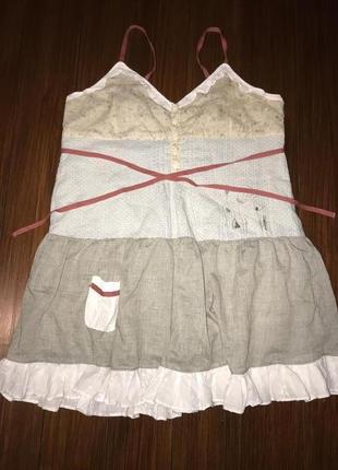 Ian mosh-испанское хлопковое мини платье туника в бохо стиле! р.-36