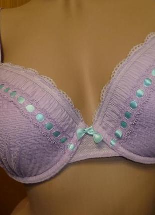 Бюстгальтер ліфчик бюстик m&s бузковий тонкий поролон без пуш-ап