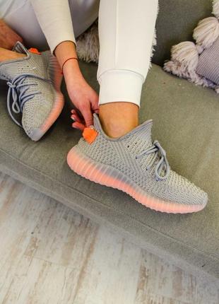 Adidas yeezy boost 350 grey, женские серые кроссовки адедас изви буст3 фото