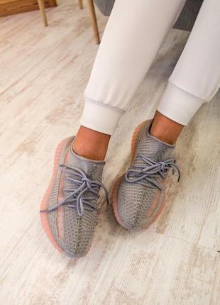Adidas yeezy boost 350 grey, женские серые кроссовки адедас изви буст4 фото