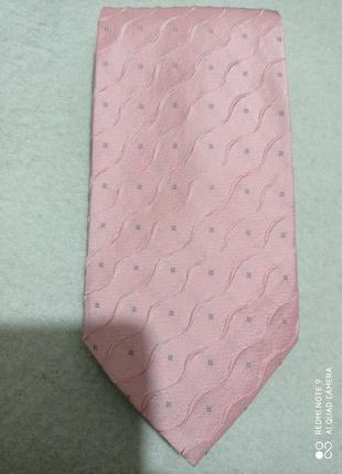 Корейська ніжно-рожевий шовковий галстук 1+1=3 красивий фактурний рельєфний