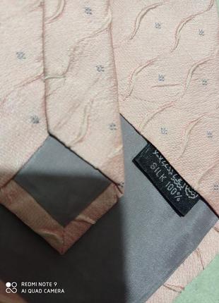 Корейский нежно-розовый шелковый галстук  1+1=3 красивый фактурный рельефный3 фото