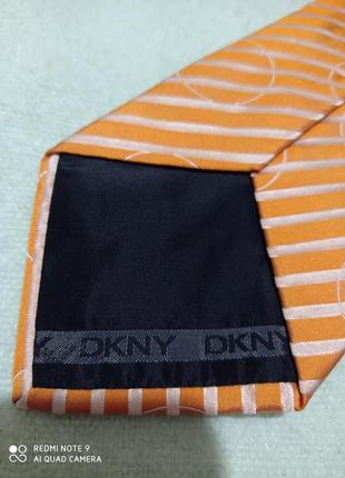 Итальянский шелковый галстук dkny яркий стильный оранжевый2 фото