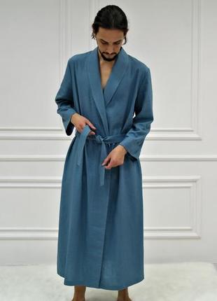 Чоловічий лляної халат, чоловічий халат з натурального льону