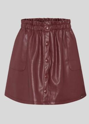 Мадная стильная брендова юбка из искусственной кожи для девочки c&a (германия)3 фото