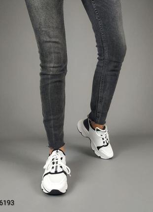 Жіночі стильні біло-чорні легкі демісезонні кросівки 🆕кроссовки женские весна 🆕6 фото