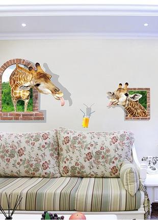 3 d інтер'єрна вінілова наклейка жирафи3 фото