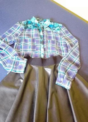 Стильна шкіряна спідниця