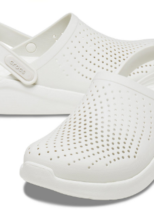 Белые сабо  crocs literide™ clog  almost white