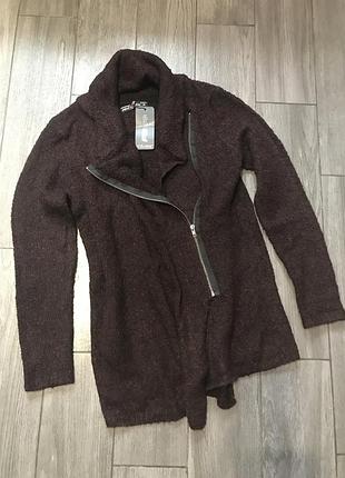 Длинная кофта кардиган асимметричный