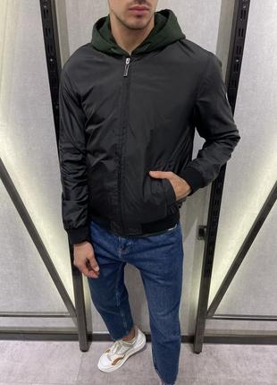 Ветровка черная куртка мужская1 фото