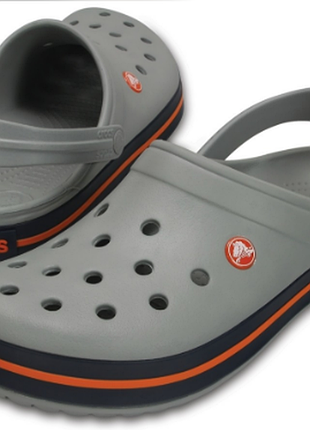 Крокси сабо crocs crocband light grey / navy