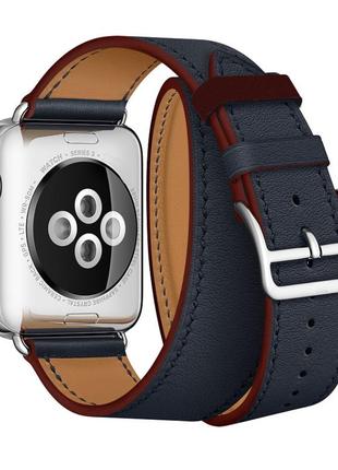 Подвійний шкіряний браслет на apple watch 38-40