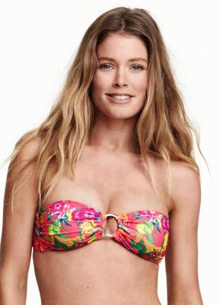 H&m tropical bandeau halter bikini top 75-80в с.1 фото