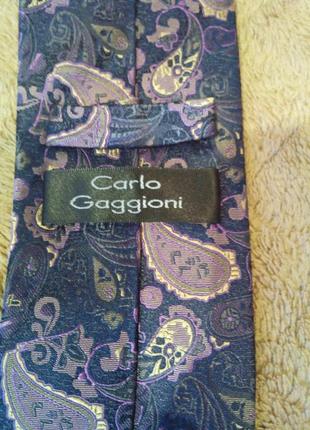 100% шовк , від carlo gaggioni - шикарний шовковий галстук ручної роботи, німеччина3 фото