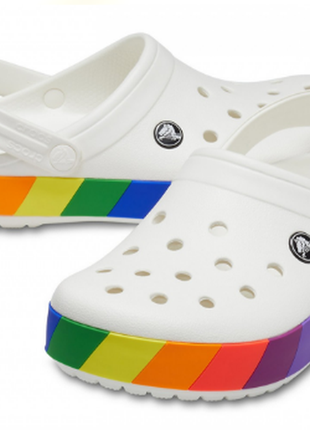 Кроксы crocs crocband rainbow block white радуга3 фото