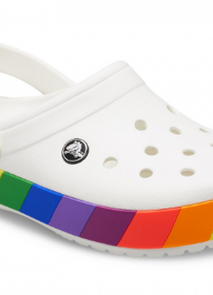 Кроксы crocs crocband rainbow block white радуга6 фото