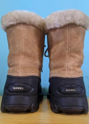 Ботинки кожаные резиновые зимние sorel snow bird4 фото