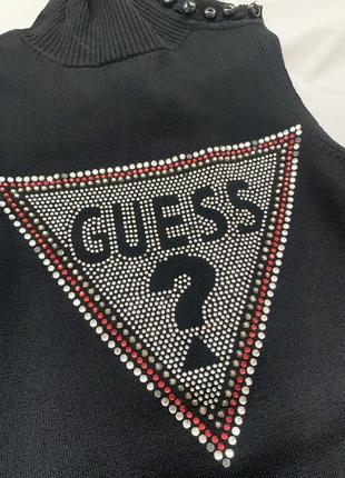 Гольф, бадлон, водолазка, черная, черная, черная, черный, со стразами, guess4 фото