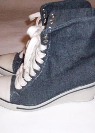 Стильные ботинки джинсовые от american river. размер 35.3 фото