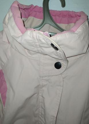 Нежно - розовая лыжная куртка теплая, легкая, на флисе и синтепоне, с капюшоном2 фото