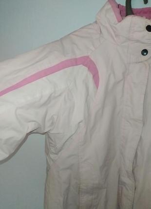 Нежно - розовая лыжная куртка теплая, легкая, на флисе и синтепоне, с капюшоном6 фото